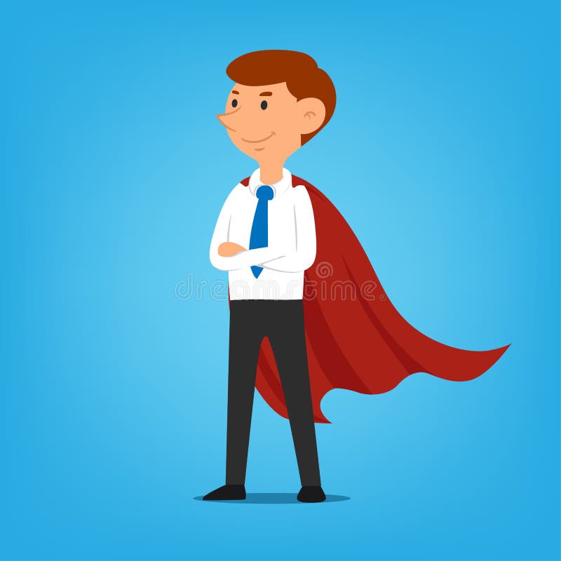 Businessman Superhero Concept Business Leader Cartoon Vector Stock