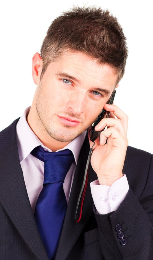Businessman talking on phone royalty free stock image