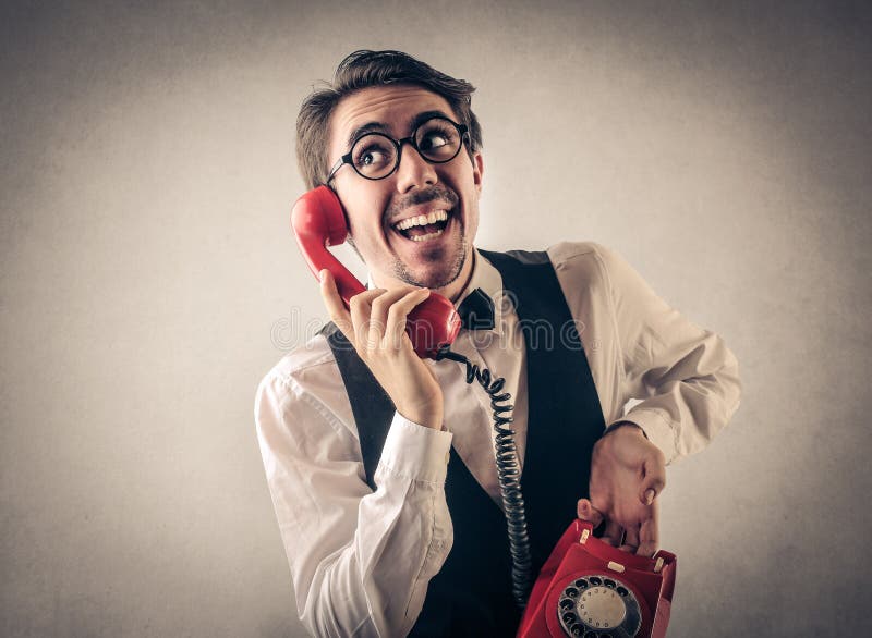 Businessman talking on the phone stock photo