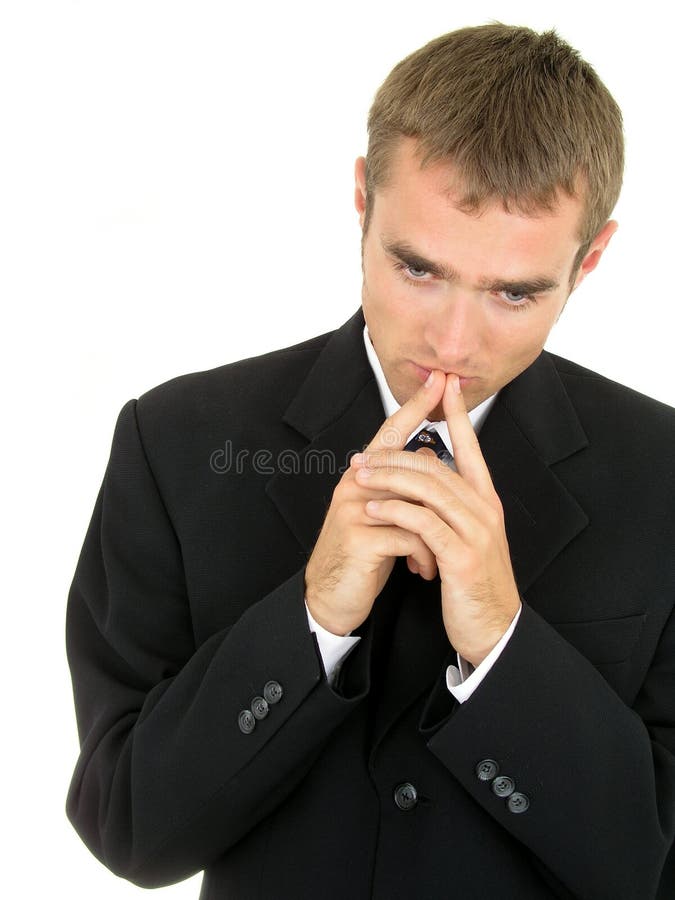 Businessman thinking stock photography