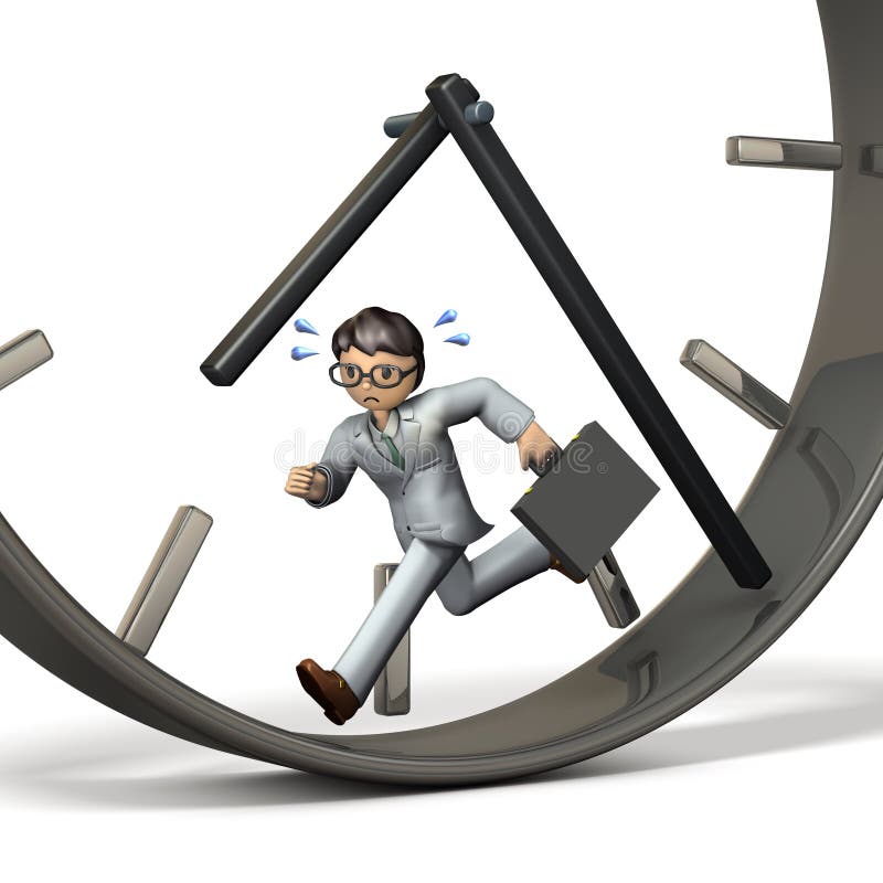 Businessman to be pressed for time. vector illustration