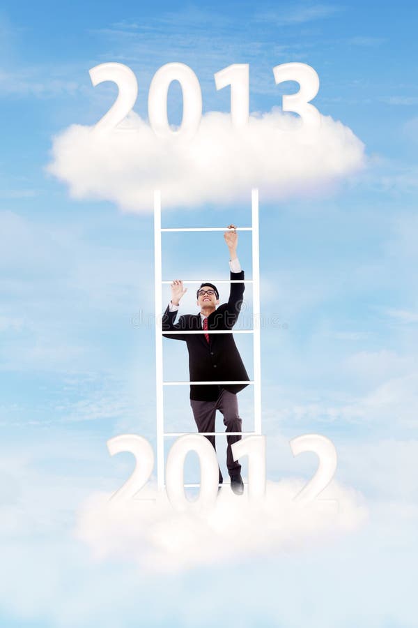 Download Businessman Try To Gain His Success On 2013 Stock Image - Image of executive, climb: 27251381