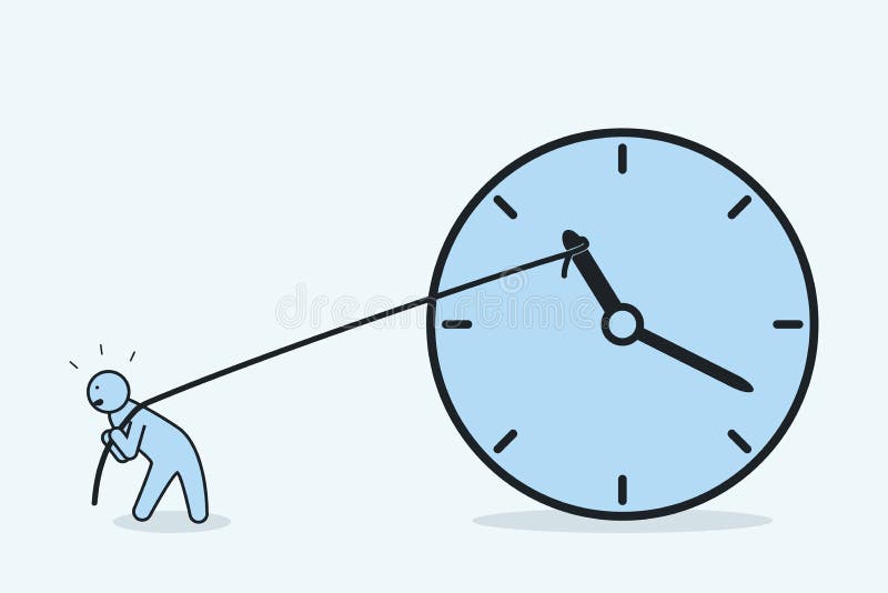 Stop time illustration. Turn the clock back. Go back in time