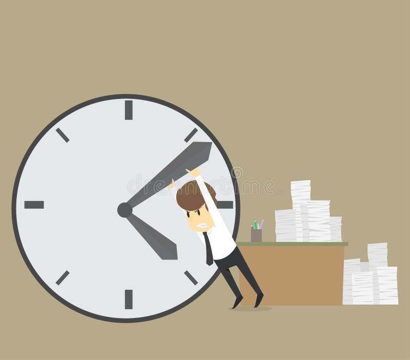 Man wants to stop the clock time management Vector Image