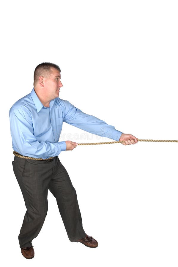 Businessman tug of war royalty free stock image