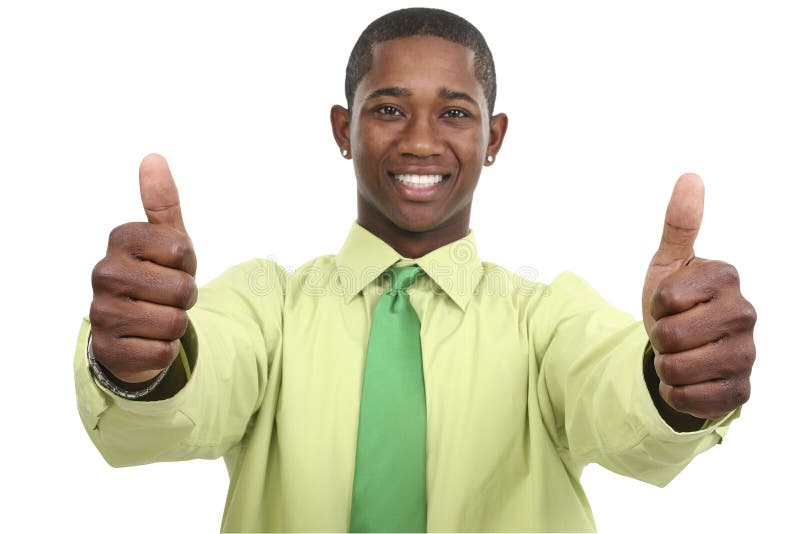 Businessman with Two Thumbs Up