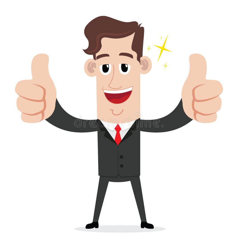 Businessman With Two Thumbs Up Gesture Stock Vector 