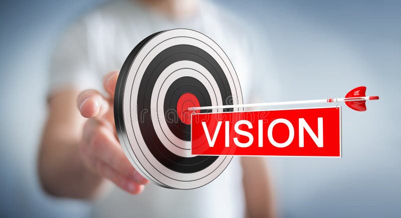 Businessman using 3D rendering target royalty free illustration