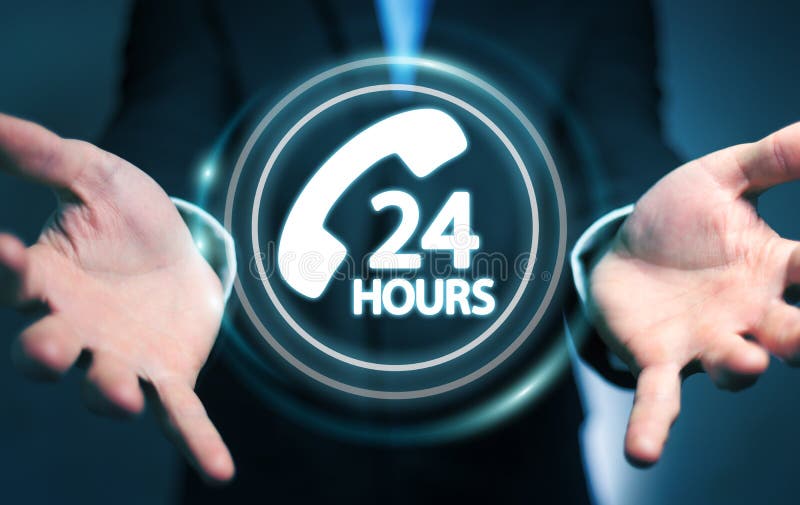 Businessman Using Hotline Customer Assistance 3D Rendering Stock Illustration Illustration of