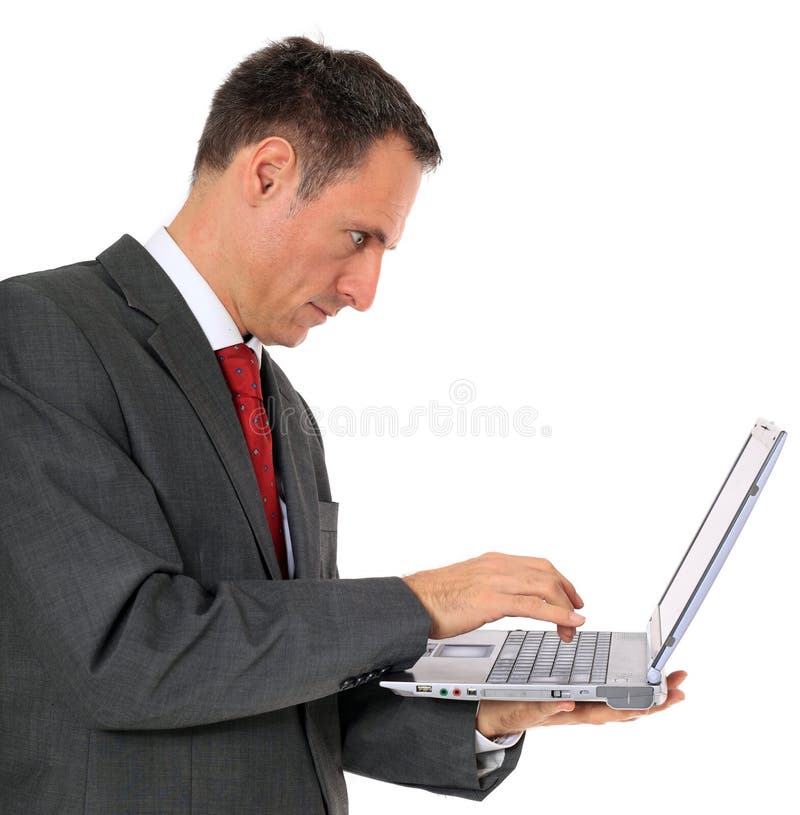 Businessman using laptop stock photo. Image of vendor 16971424