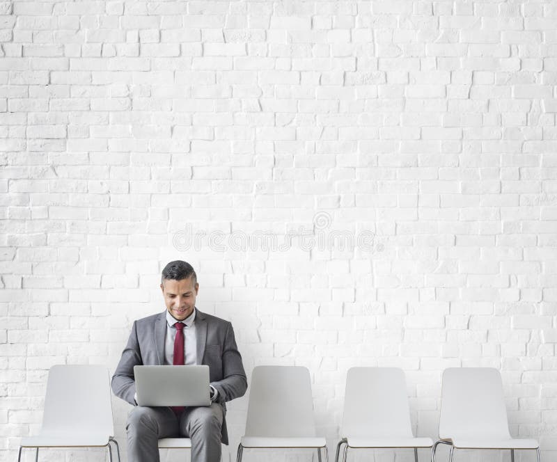 Businessman Using Laptop Connection Communication Concept