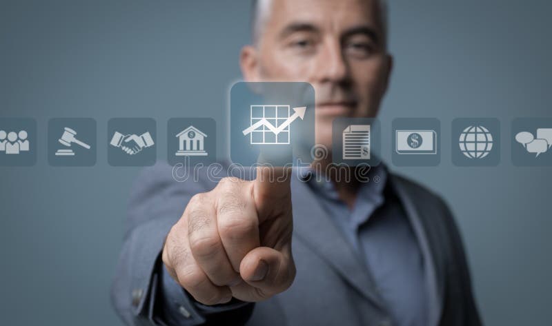 Businessman Using A Virtual Interface Stock Image Image Of Choosing Businessman Using A Virtual Interface Stock Image Image Of Choosing