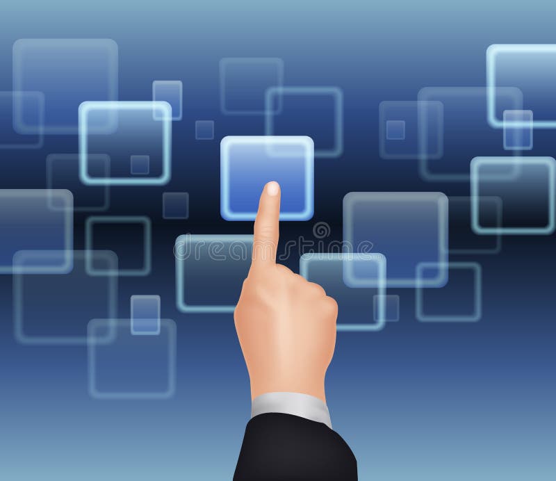 Businessman of Visual Touch Screen Stock Vector Illustration of