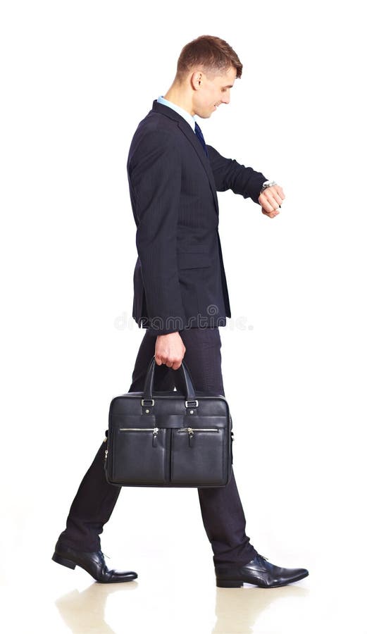 Businessman Walking With Bag Stock Photo Image of businessman