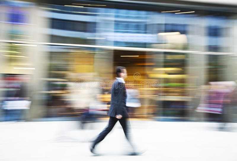 Businessman walking in the city