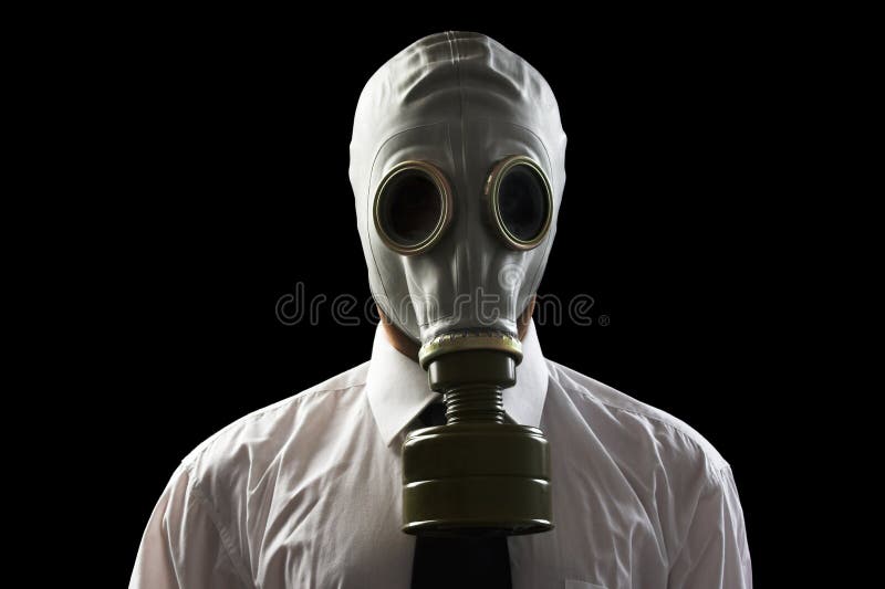 Businessman Wearing Gas Mask Stock Image Image of pollution, green