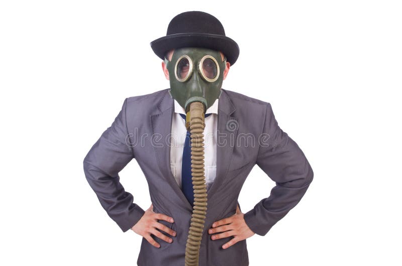 Businessman Wearing Gas Mask Stock Photo Image of crazy, concepts