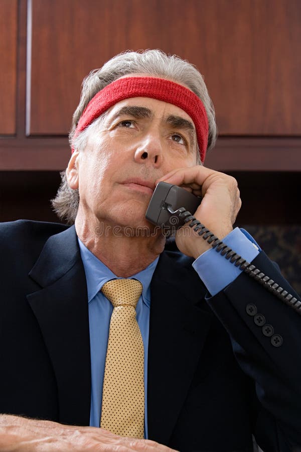 Businessman Wearing a Sweatband Stock Image Image of business, funny 62561467