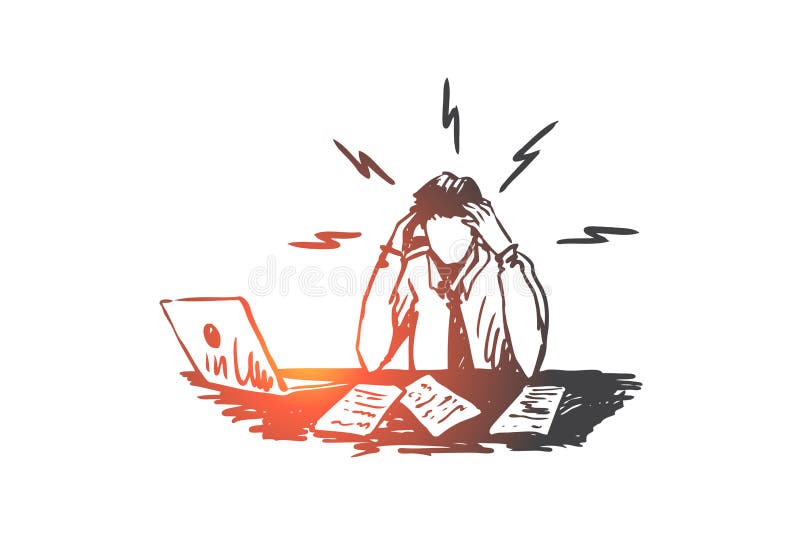 Stress at work stock vector. Illustration of person, office - 42569505
