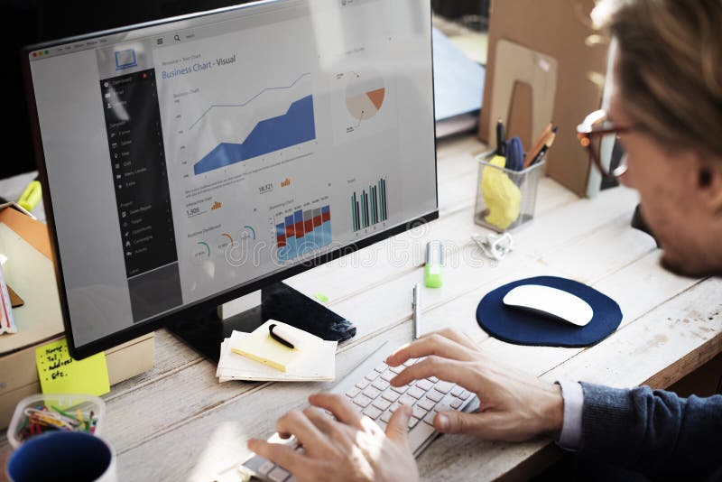Businessman Working Dashboard Strategy Research Concept royalty free stock photo