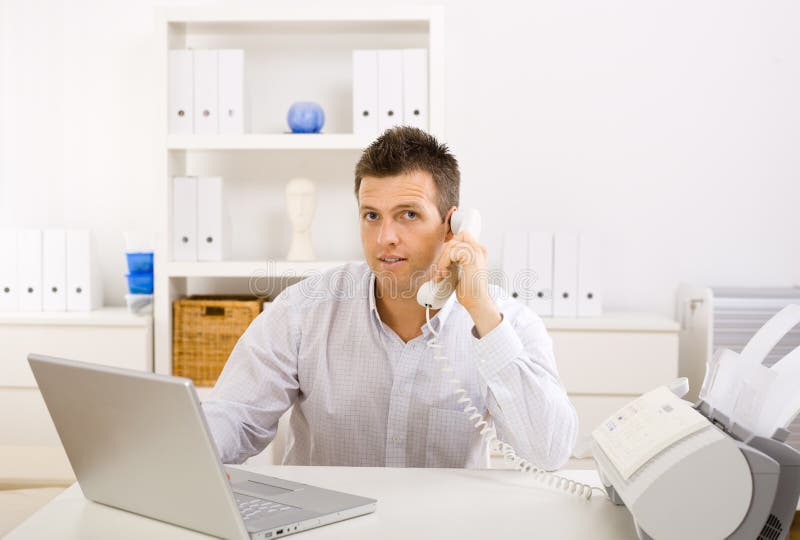 Businessman working at home royalty free stock images