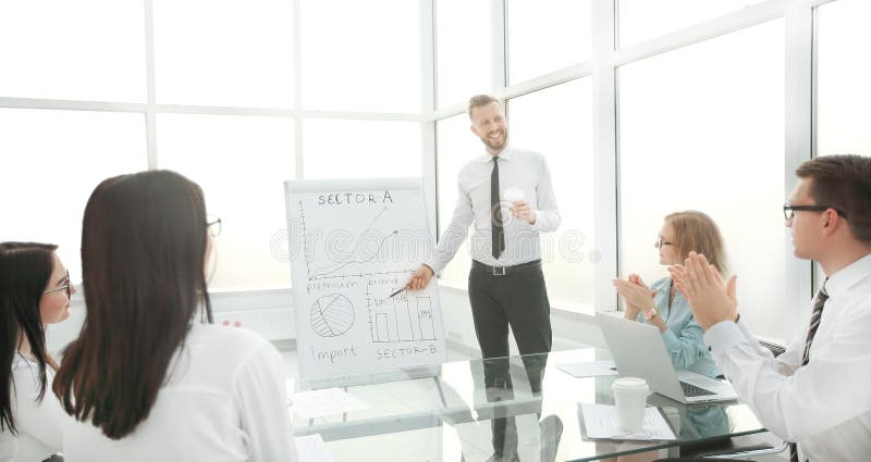 Businessman at a working meeting with the business team. royalty free stock image Businessman at a working meeting with the business team. royalty free stock image