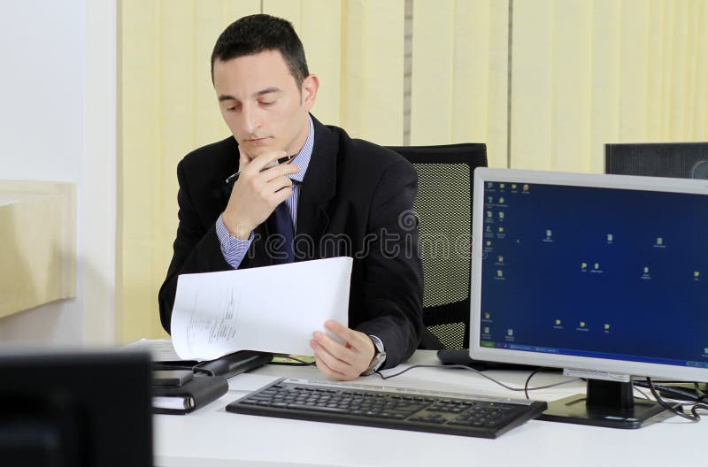 Businessman working in office royalty free stock photography