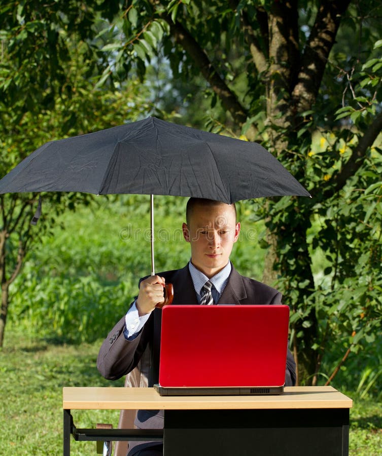 Businessman Working Outdoors Stock Photo Image of pain, mobility