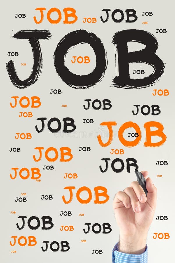 Businessman writing Job stock photo. Image of design 34728834