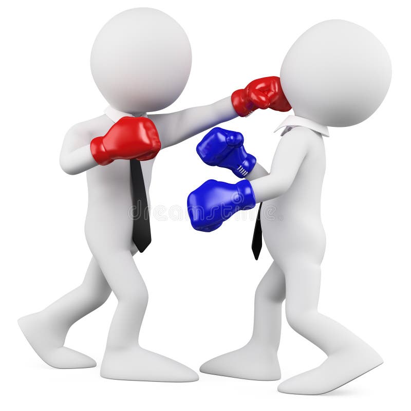 Businessmen in a boxing match vector illustration