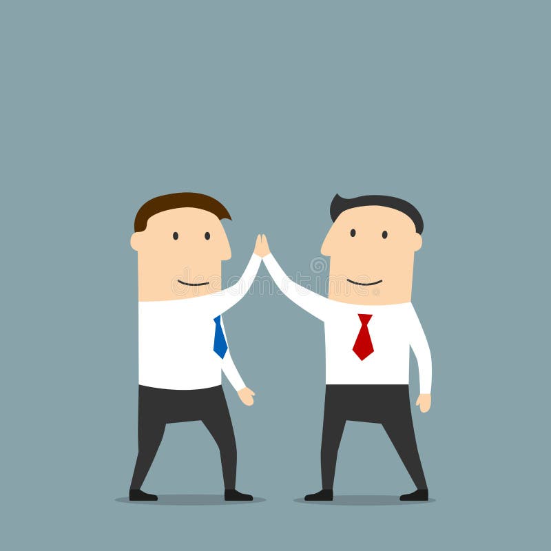 Businessmen Celebrating Success With A High Five Stock Vector