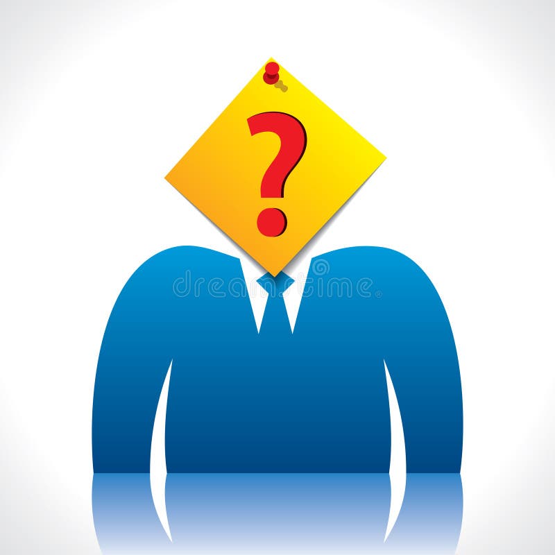 Businessmen head cover with question mark paper no vector illustration