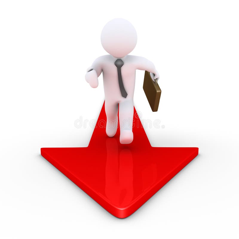 Businessmen is running on arrow vector illustration