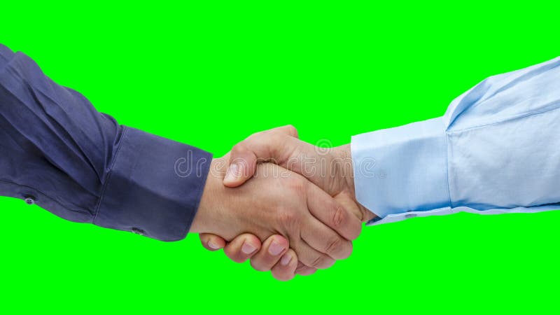 Businessmen shaking hands animation green screen stock video