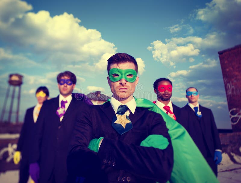 Businessmen Superhero Team Confidence Concepts