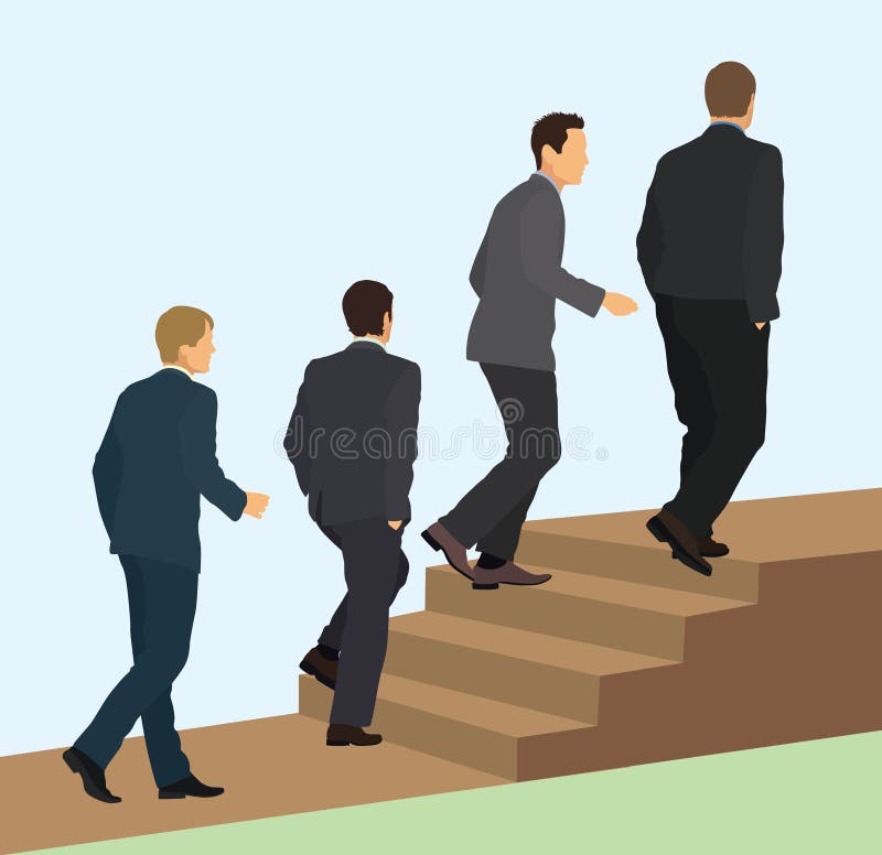 Businessmen Walking Up Stairs