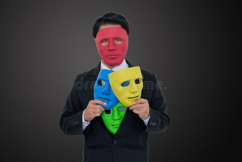 Mystery Man in Black Mask Holding White Masks Stock Image - Image of crime,  depression: 132747899