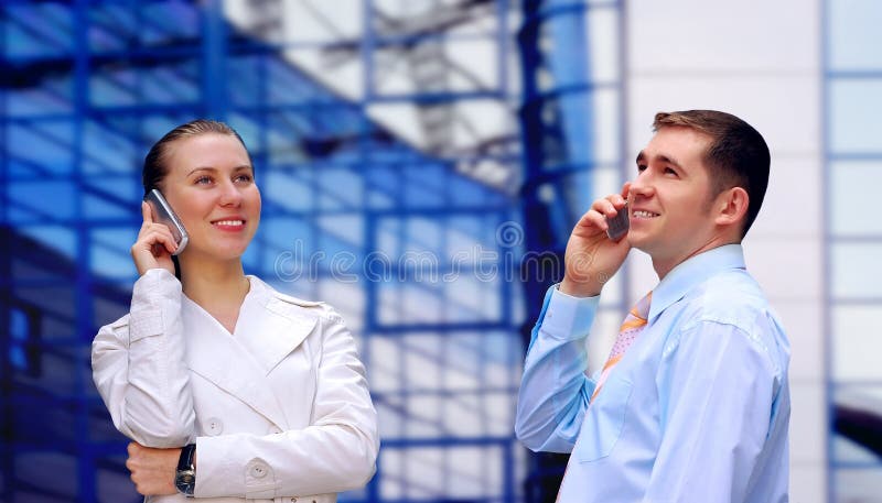 Businessmens calling by phone