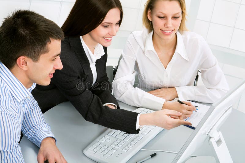Young People Sitting at Business Meeting Stock Image - Image of