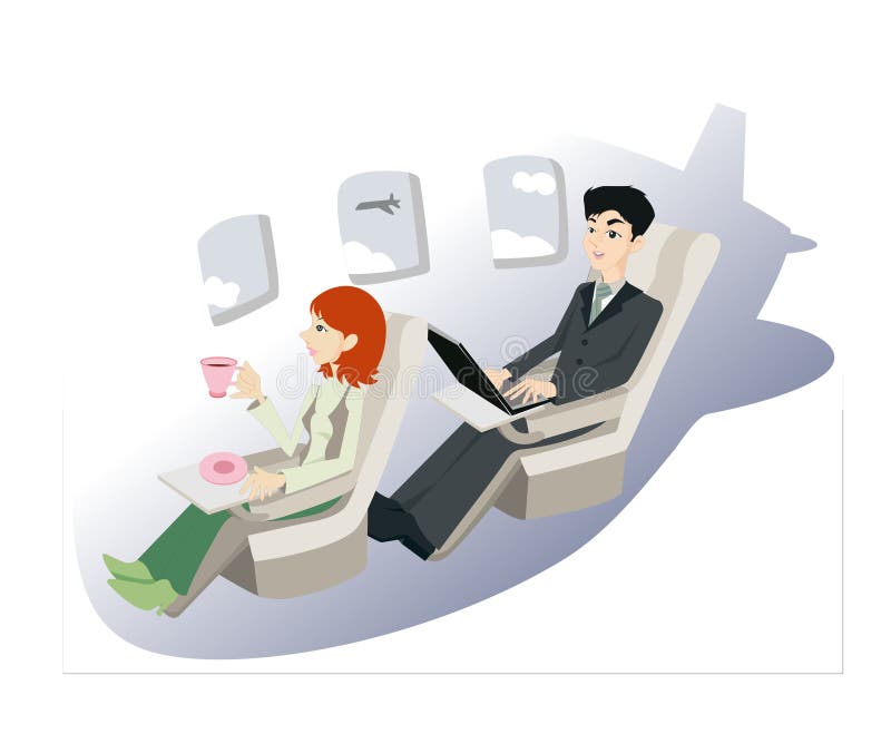 Businesspeople on Airplane
