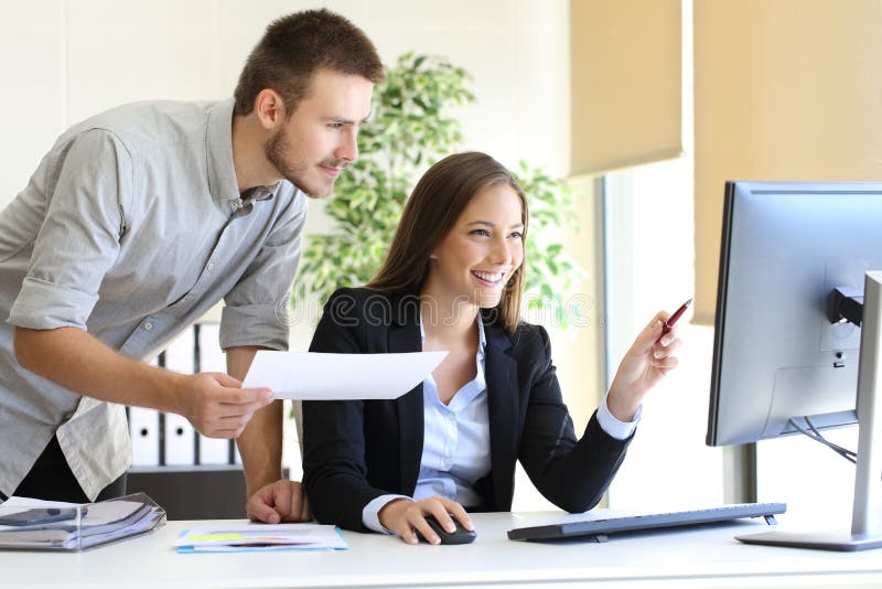 Businesspeople co-working at office stock photo