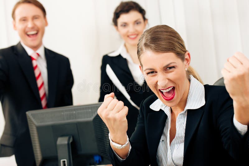 Businesspeople in Office Having Great Success Stock Image Image of