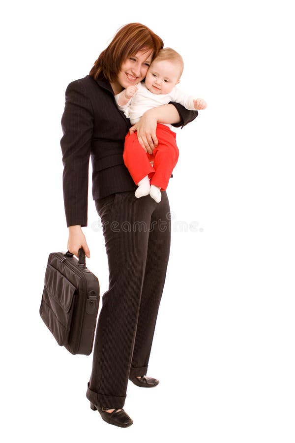 Businesswoman with baby