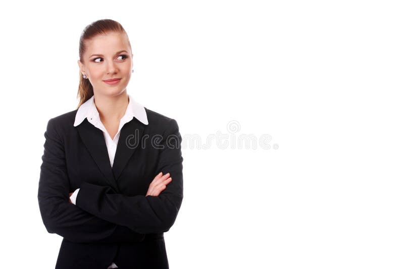 Businesswoman in black suit