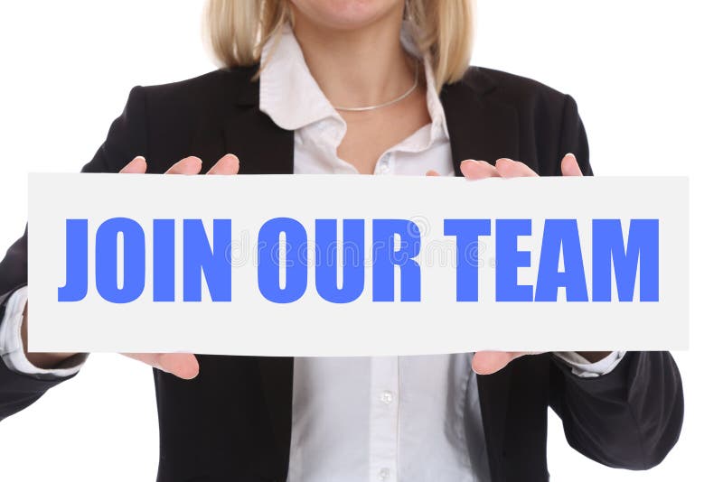 Businesswoman business concept with join our team jobs, job work royalty free stock photography Businesswoman business concept with join our team jobs, job work royalty free stock photography