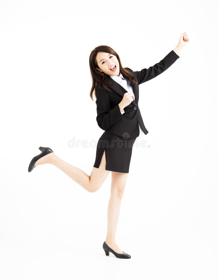 Businesswoman Celebrating and Dancing Stock Image - Image of girl ...