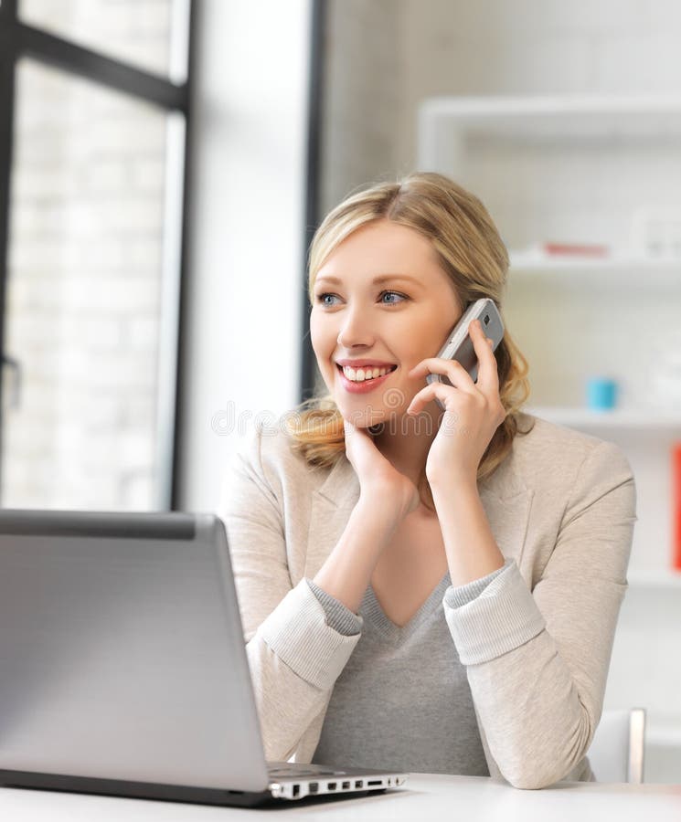 Businesswoman with cell phone