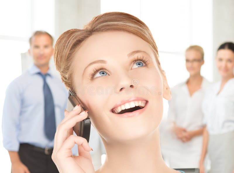 Businesswoman with Cell Phone Calling Stock Image Image of girl