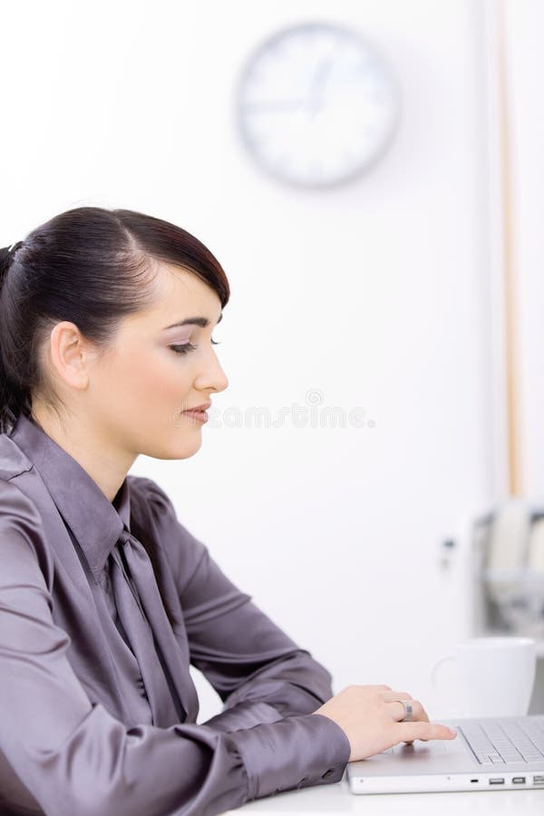 Businesswoman computer laptop using στοκ εικόνες