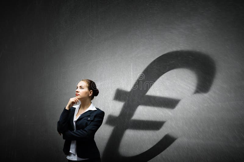 Businesswoman in empty room . Mixed media stock images Businesswoman in empty room . Mixed media stock images